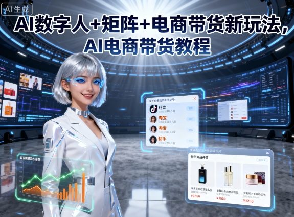 AI数字人+矩阵+电商带货新玩法，AI电商带货教程-知创网
