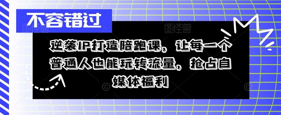 逆袭IP打造陪跑课，让每一个普通人也能玩转流量，抢占自媒体福利-知创网