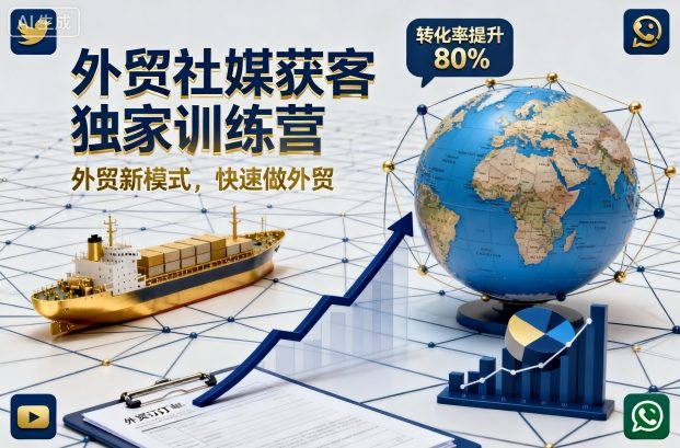 外贸社媒获客独家训练营,外贸新模式,快速做外贸-知创网