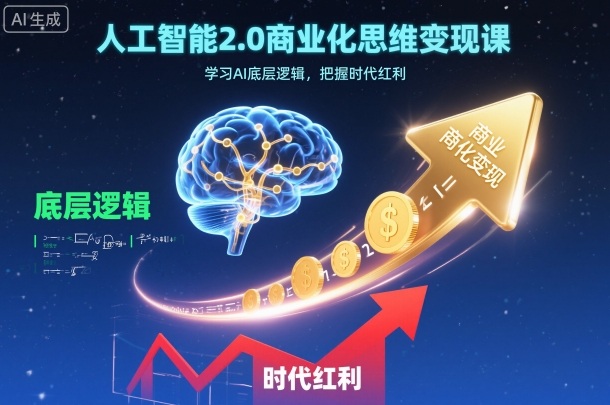 人工智能2.0商业化思维变现课,学习AI底层逻辑,把握时代红利-知创网