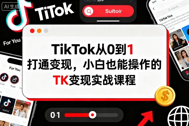 TikTok从0到1打通变现，小白也能操作的TK变现实战课程-知创网