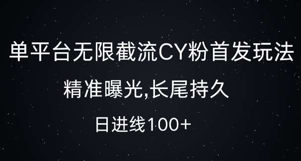 单平台无限截流创业粉首发玩法,精准曝光,长尾持久,日引流100+【揭秘】-知创网
