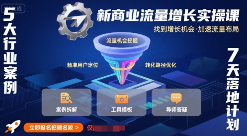 新商业流量增长实操课,找到增长机会,加速流量布局-知创网