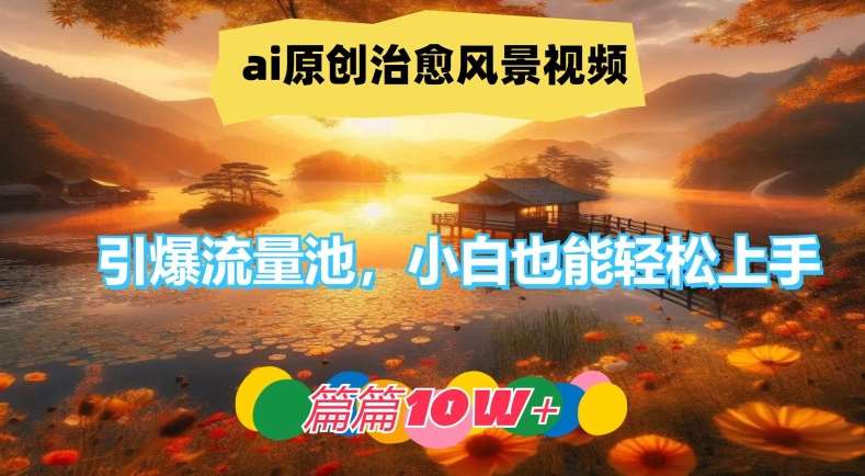 ai原创治愈风景视频,引爆流量池,小白也能轻松上手,篇篇10w+【揭秘】-知创网