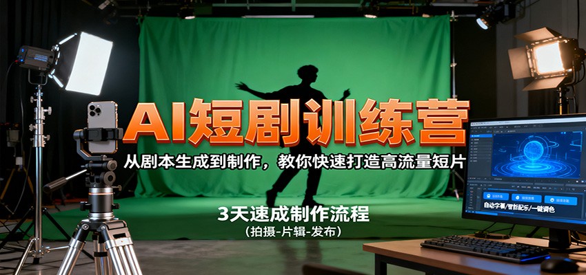 AI短剧训练营,从剧本生成到制作,教你快速打造高流量短片-知创网