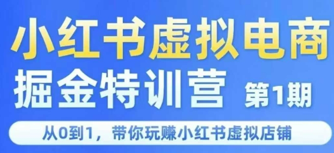 小红书虚拟电商掘金特训营第1期，从0到1，带你玩转小红书虚拟店铺-知创网