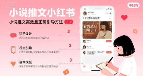 小说推文小红书高转化引导方法实操课,小说推文高效且正确引导方法-知创网