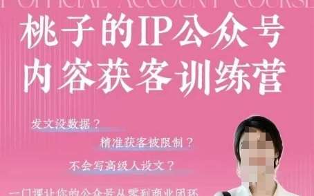 桃子IP公众号内容获客训练营(第3期)，一门让你公众号从0到商业闭环的课程-知创网