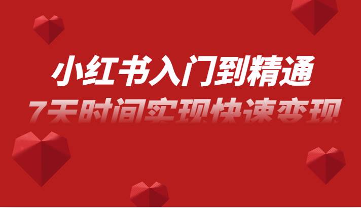 小红书入门到精通课，无货源电商实操运营，7天时间实现快速变现-知创网