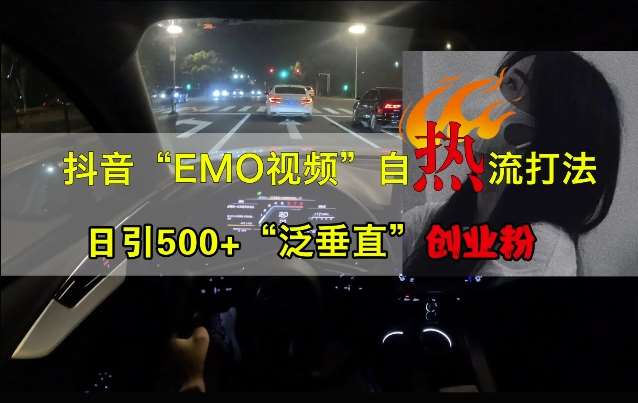 抖音EMO视频自热打法，日引500+“泛垂直”创业粉-知创网