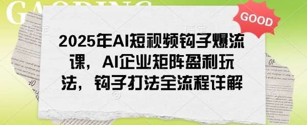 2025年AI短视频钩子爆流课，AI企业矩阵盈利玩法，钩子打法全流程详解-知创网