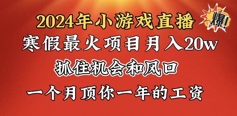 (8778期)2024年寒假爆火项目,小游戏直播月入20w+,学会了之后你将翻身-知创网