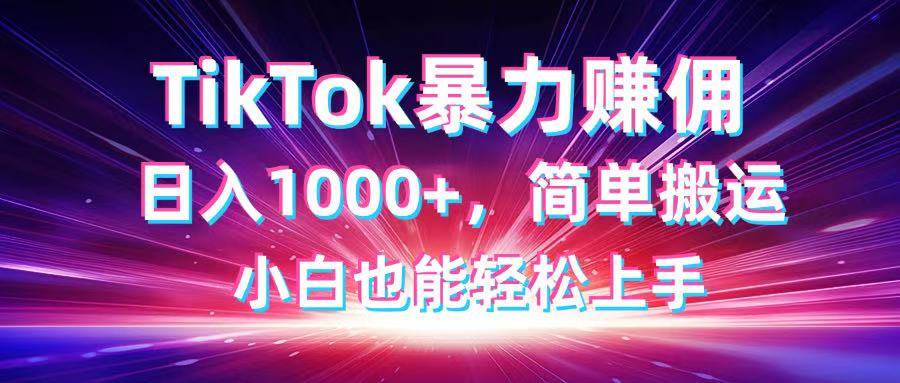 （14402期）TikTok搬运暴力赚佣，日入1000+，简单搬运，小白也能轻松上手-知创网