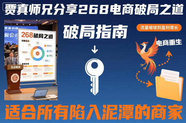 贾真师兄分享268电商破局之道-适合所有陷入泥潭的商家-知创网