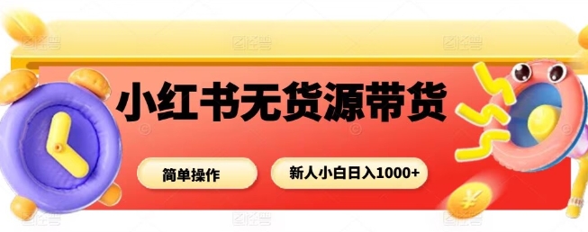 小红书无货源带货项目，简单无脑，新人小白日入多张-知创网