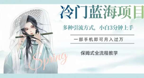 冷门蓝海项目,操作简单,小白3分钟上手,多种引流方式,保姆式全流程教学【揭秘】-知创网