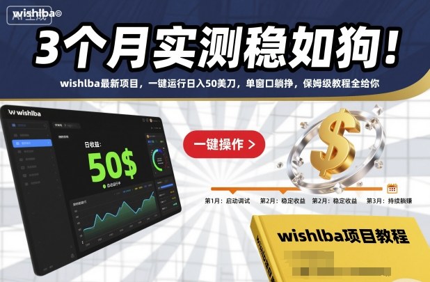 3个月实测稳如狗！wishlba最新项目，一键运行日入50美刀，单窗口躺挣，保姆级教程全给你【揭秘】-知创网