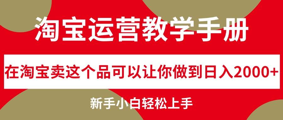 （12351期）淘宝运营教学手册，在淘宝卖这个品可以让你做到日入2000+，新手小白轻…-知创网