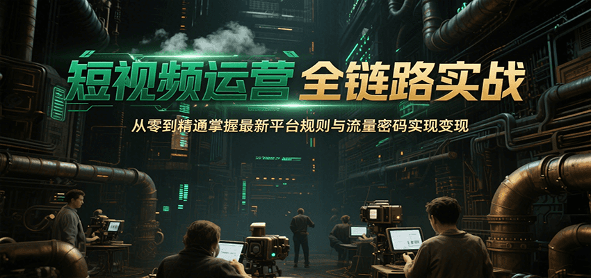 短视频运营全链路实战，从零到精通掌握最新平台规则与流量密码实现变现-知创网