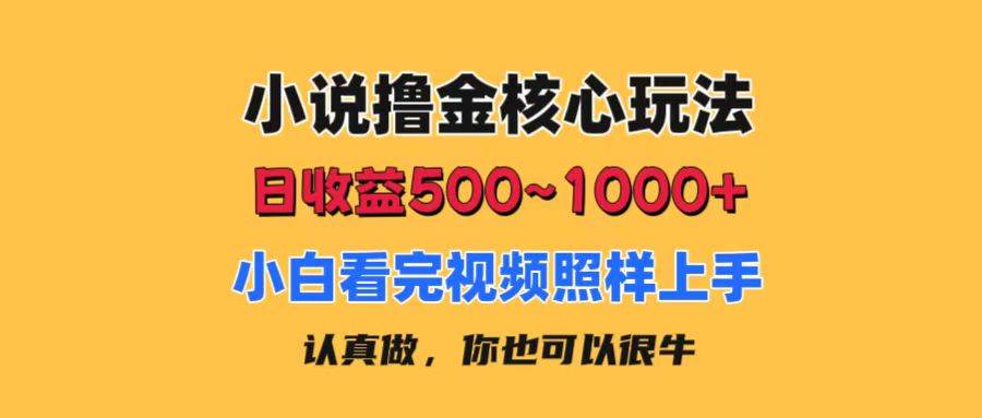 （11461期）小说撸金核心玩法，日收益500-1000+，小白看完照样上手，0成本有手就行-知创网