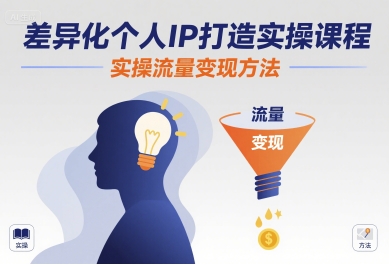 差异化个人IP打造实操课程，实操流量变现方法-知创网