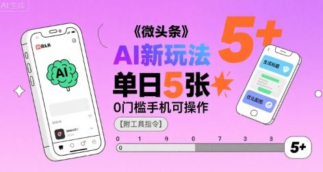 微头条AI新玩法,小白单日5张+,0门槛手机可操作【附工具指令】-知创网