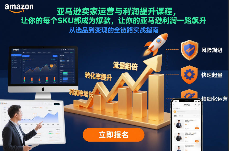 亚马逊卖家运营与利润提升课程，让你的每个SKU都成为爆款，让你的亚马逊利润一路飙升（更新12月）-知创网