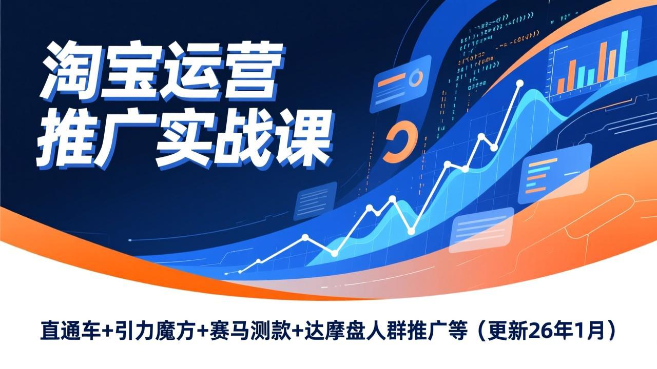 （17200期）淘宝运营推广实战课，直通车+引力魔方+赛马测款+达摩盘人群推广等（更新26年1月）-知创网