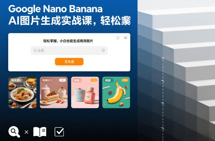 Google Nano Banana AI图片生成实战课，轻松掌握，小白也能生成商用图片-知创网
