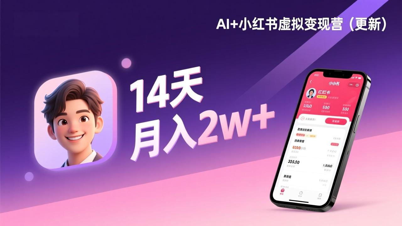 （17275期）AI+小红书虚拟变现营（更新），14天掌握选品、笔记、成交，打造自动化月入2w+事业-知创网