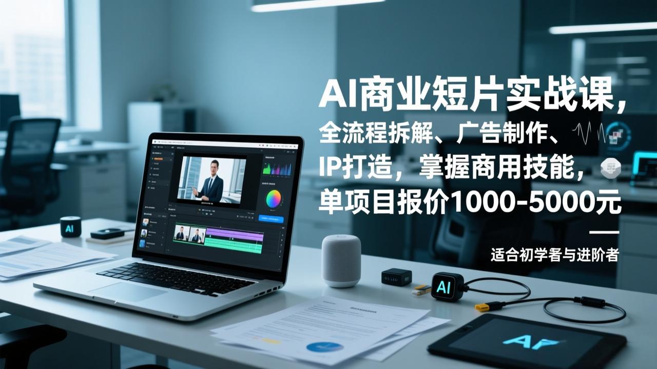 （17051期）AI商业短片实战课，全流程拆解、广告制作、IP打造，掌握商用技能，单项目报价1000-5000元-知创网
