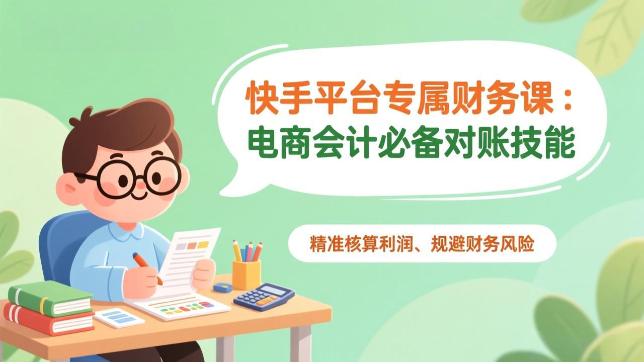 （17167期）快手平台专属财务课：电商会计必备对账技能，精准核算利润、规避财务风险-知创网