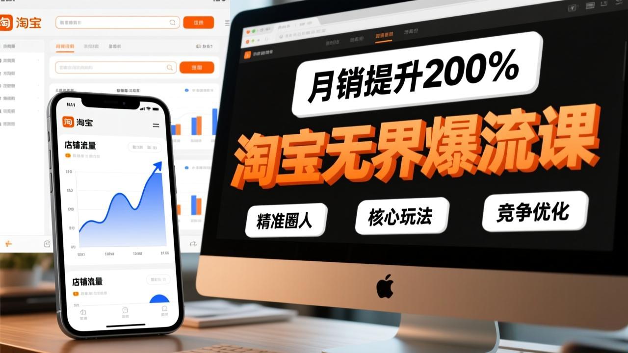 （17132期）淘宝无界爆流课，精准圈人、核心玩法、竞争优化，快速引爆店铺流量，月销提升200%-知创网