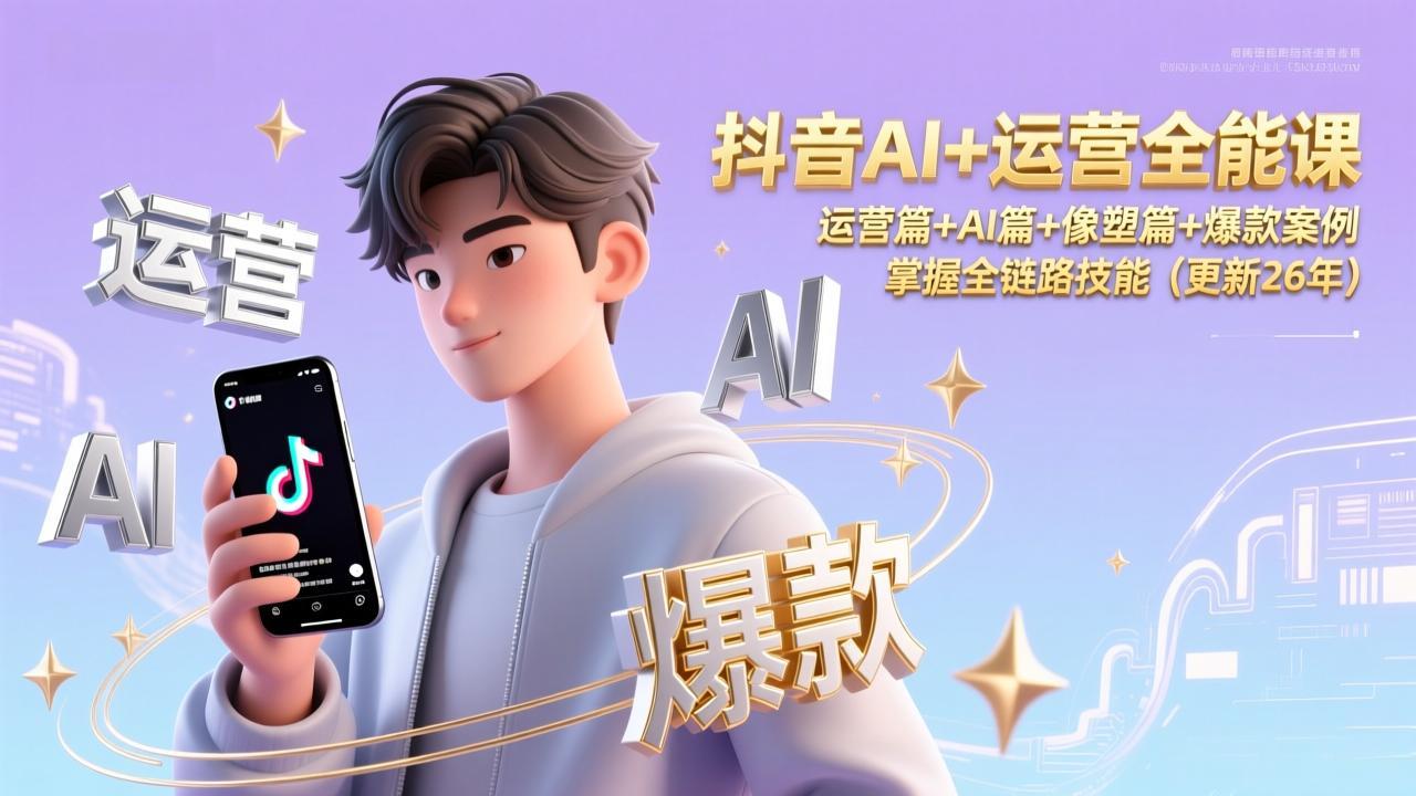 （17078期）抖音AI+运营全能课，运营篇+AI篇+像塑篇+爆款案例，掌握全链路技能（更新26年）-知创网