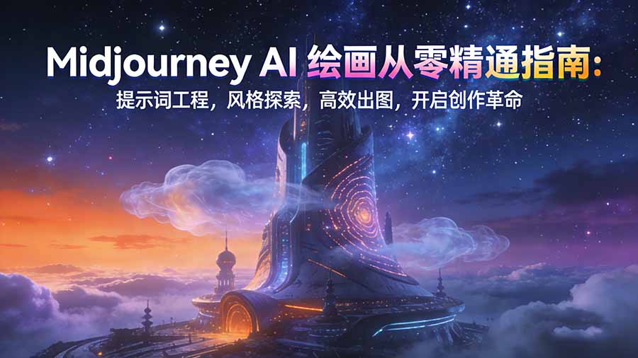（17118期）Midjourney AI绘画从零精通指南：提示词工程，风格探索，高效出图，开启创作革命-知创网