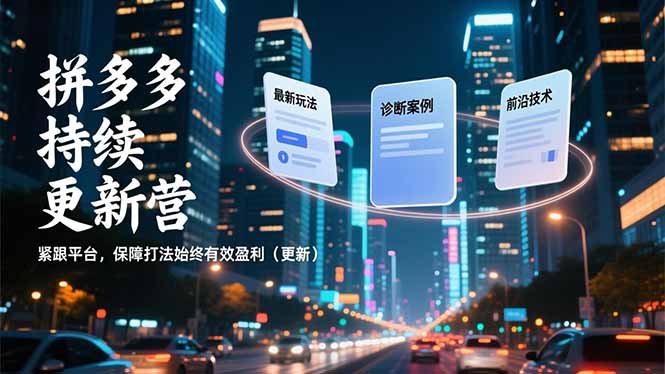 （16987期）拼多多持续更新营，最新玩法、诊断案例、前沿技术，紧跟平台，保障打法始终有效盈利（更新）-知创网