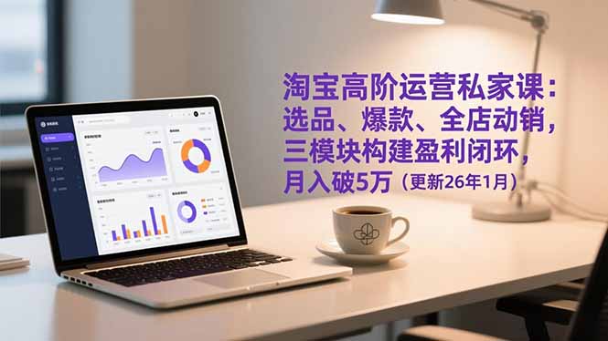 (17016期)淘宝高阶运营私家课:选品、爆款、全店动销,三模块构建盈利闭环,月入破5万(更新26年1月)-知创网
