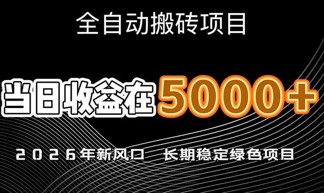 （17115期）2026年新风口赛道，当日6000+以上，可批量放大，月收入20万+，长期绿色稳定的项目-知创网