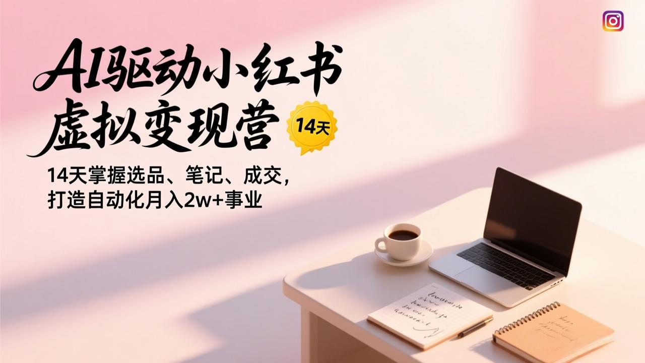 （17204期）AI驱动小红书虚拟变现营，14天掌握选品、笔记、成交，打造自动化月入2w+事业-知创网