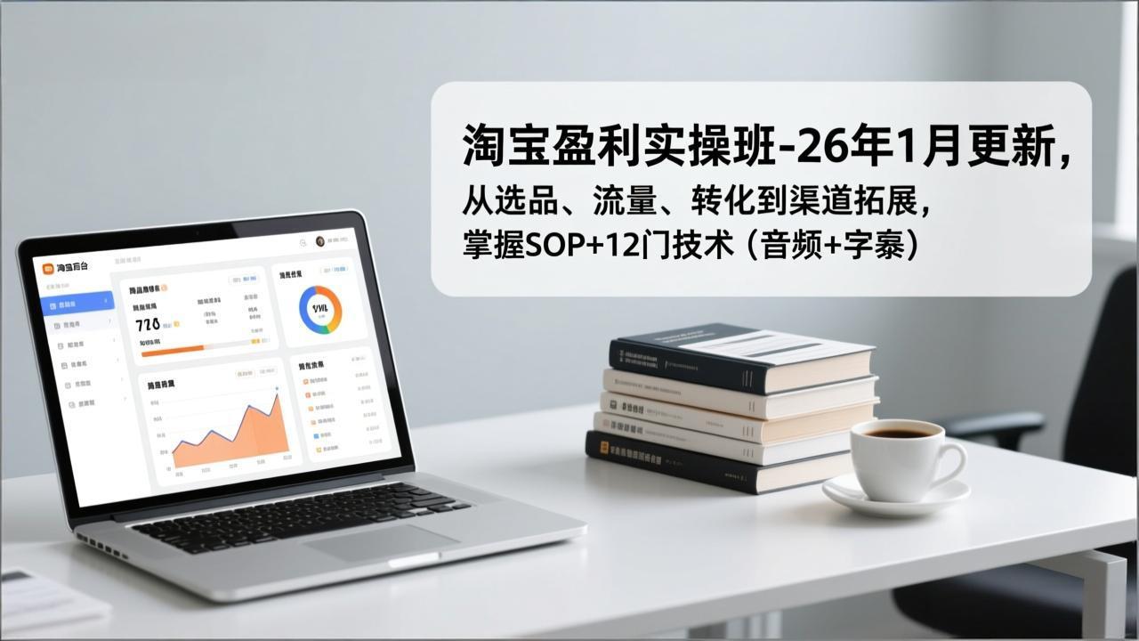 （17105期）淘宝盈利实操班-26年1月更新，从选品、流量、转化到渠道拓展，掌握SOP+12门技术（音频+字幕）-知创网