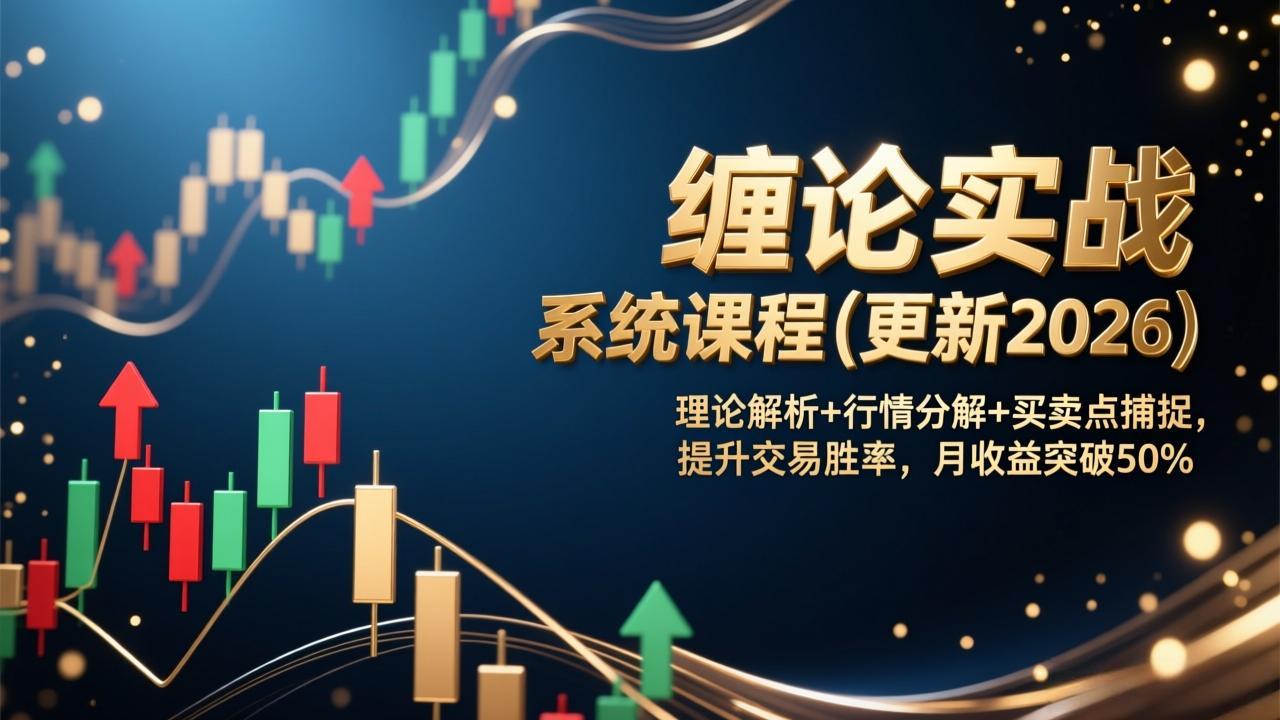 （17136期）缠论实战系统课程(更新2026)，理论解析+行情分解+买卖点捕捉，提升交易胜率，月收益突破50%-知创网