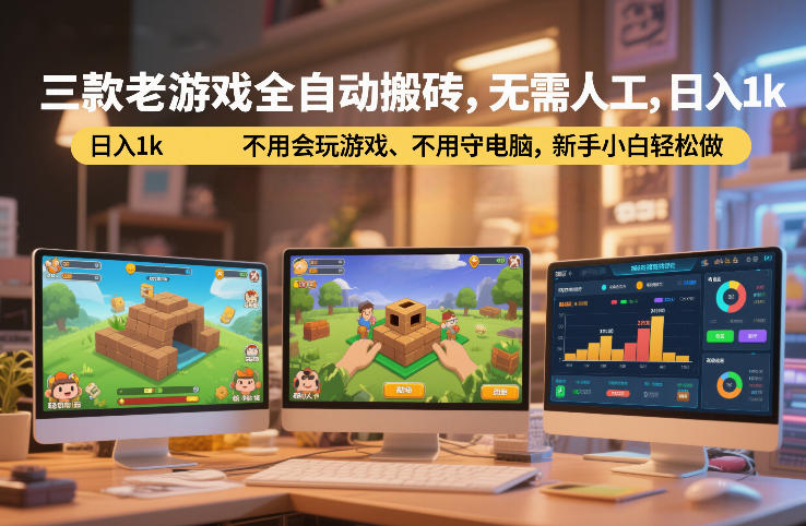 三款老游戏全自动搬砖,无需人工,日入1k,不用会玩游戏、不用守电脑,新手小白轻松做【揭秘】-知创网