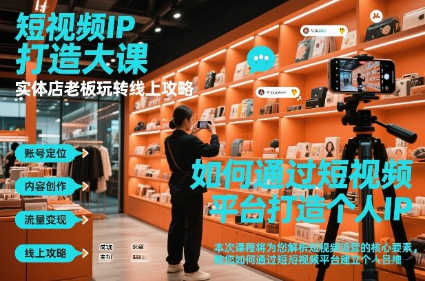 短视频ip打造大课,实体店老板玩转线上攻略-知创网