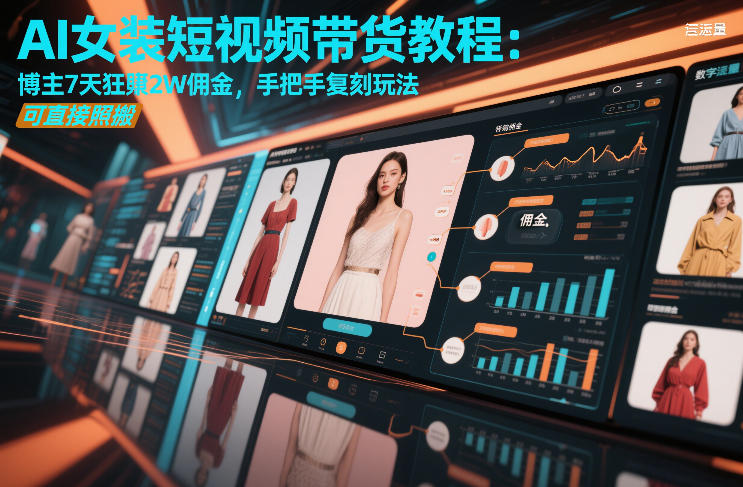 AI女装短视频带货教程：博主7天狂賺2W佣金，手把手复刻玩法，可直接照搬-知创网