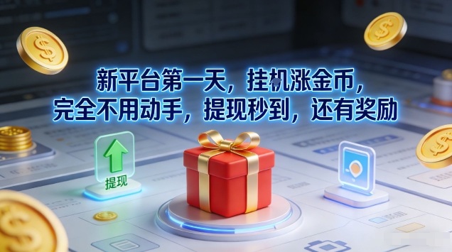 新平台第一天，挂G涨金币，完全不用动手，提现秒到，还有奖励【揭秘】-知创网