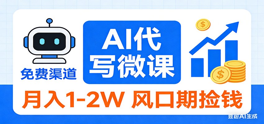 2026告别打工!AI 代写微课,提供免费渠道,月入 1-2W 风口期捡钱-知创网