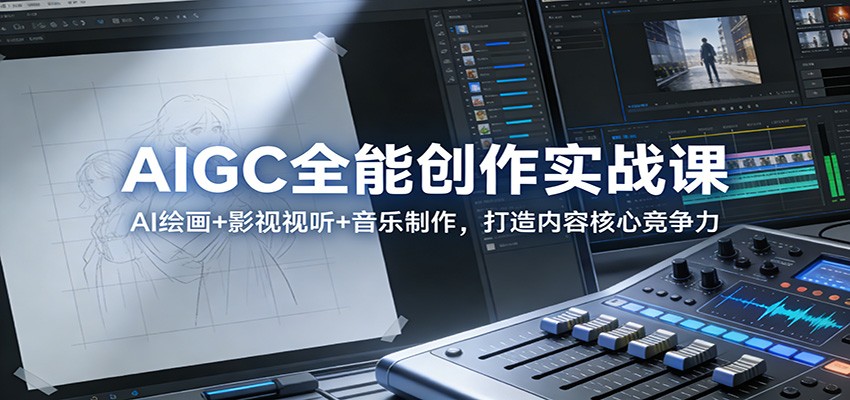 AIGC全能创作实战课：AI绘画+影视视听+音乐制作，打造内容核心竞争力-知创网