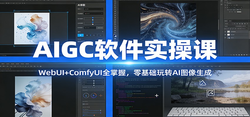 AIGC软件实操课:WebUI+ComfyUI全掌握,零基础玩转AI图像生成-知创网