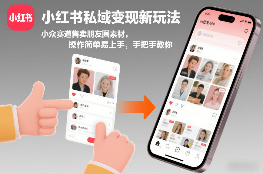 小红书私域变现新玩法，小众赛道售卖朋友圈素材，操作简单易上手，手把手教你-知创网