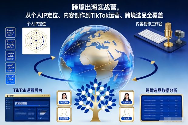 跨境出海实战营，从个人IP定位、内容创作到TikTok运营、跨境选品全覆盖-知创网